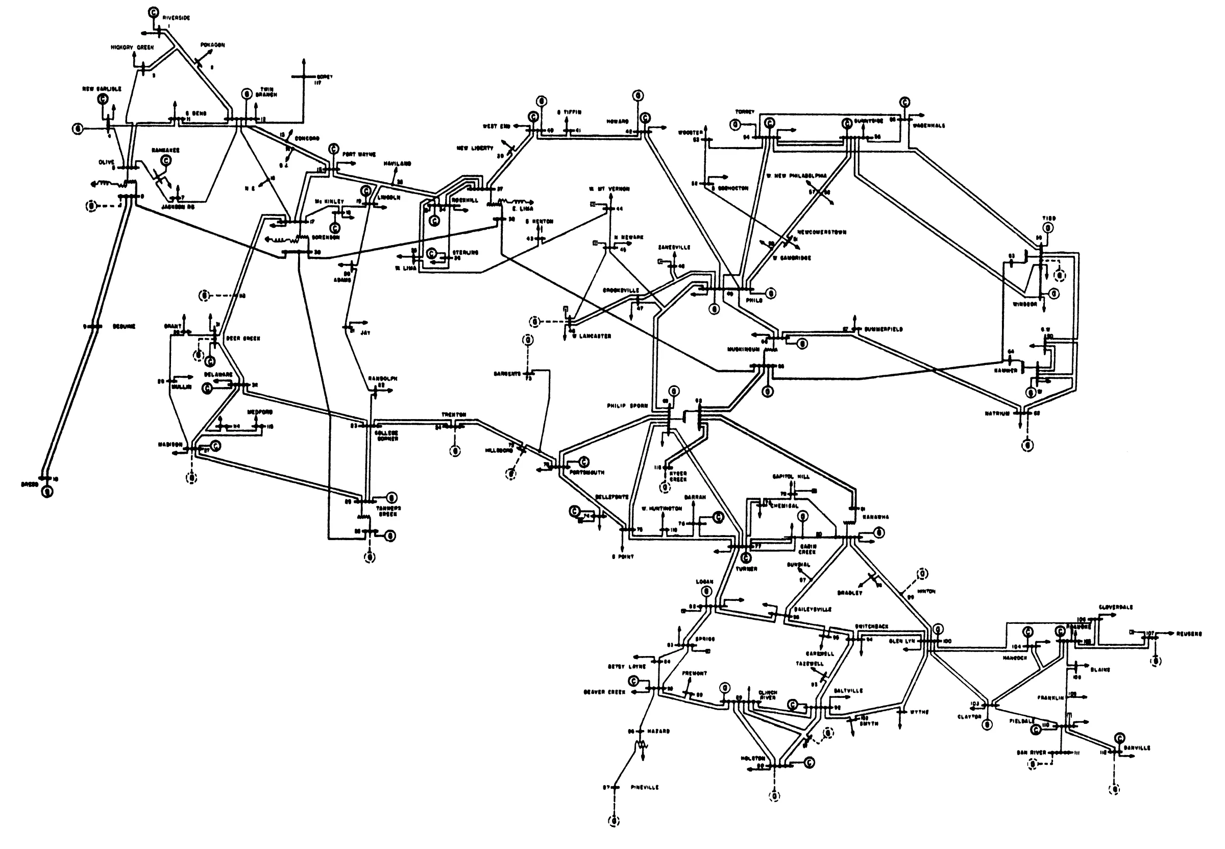 IEEE118 节点算例拓扑图