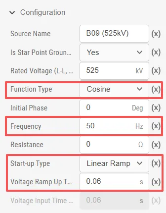 三相交流电压源参数设置